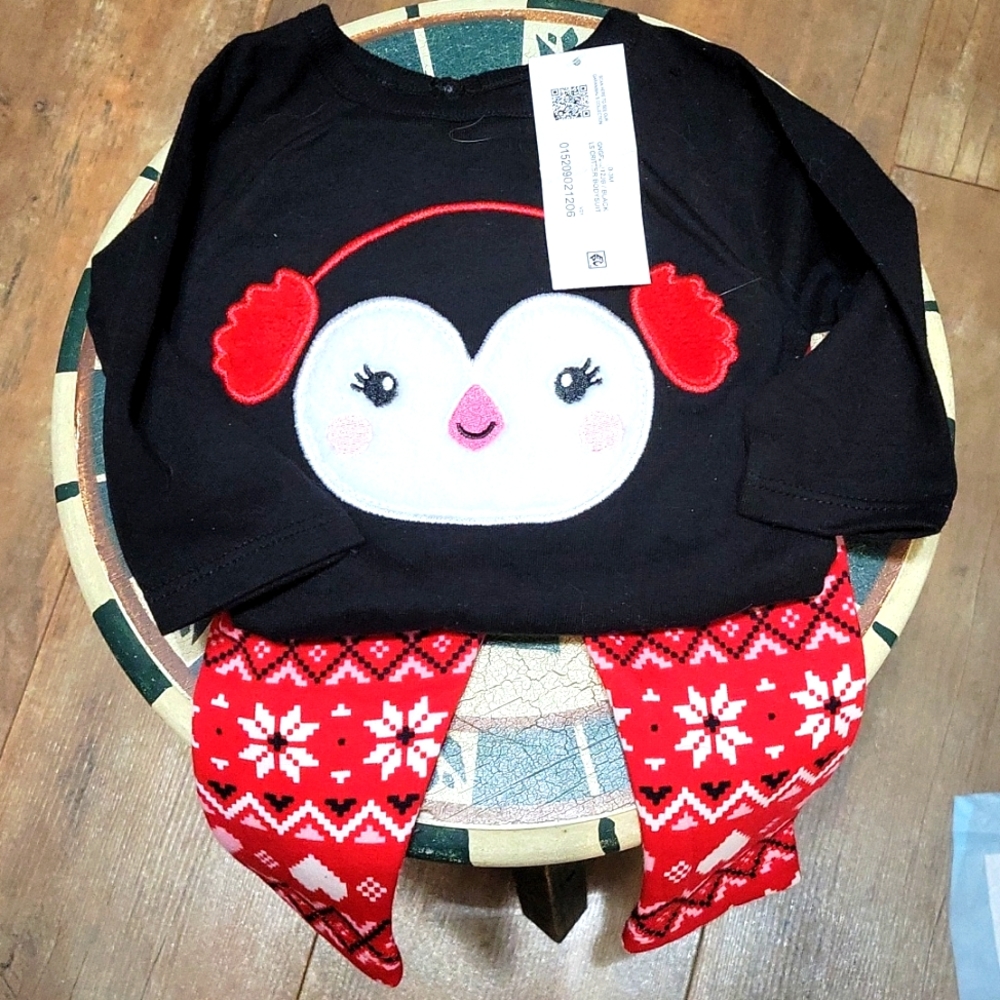 Baby girl never eorn onesie with matching pants